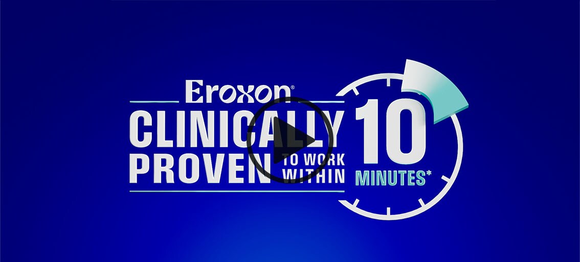 Eroxon. Clinically proven to work within 10 minutes.